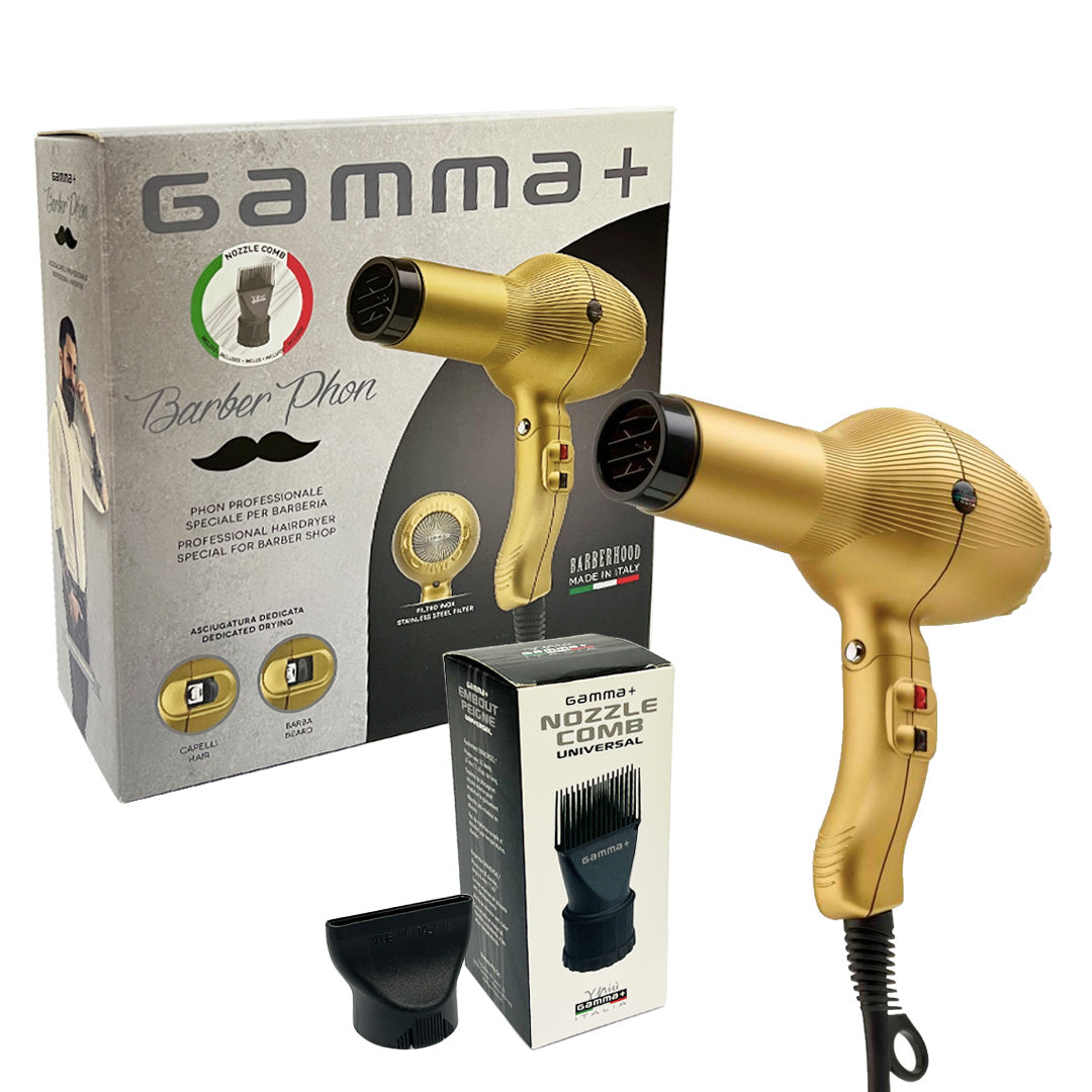 Secador Gamma Barber Phon Oro Matte+envio gratis 🚛